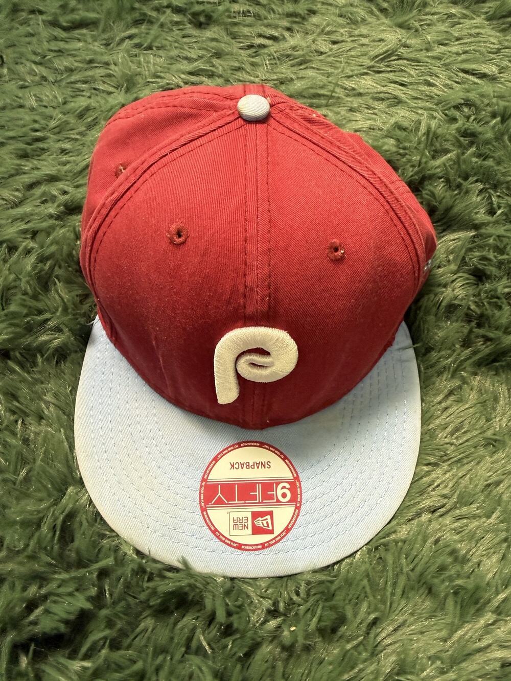 New Era 9FIFTY Philadelphia Phillies MLB Snapback Hat Red Blue Flat Brim Cap